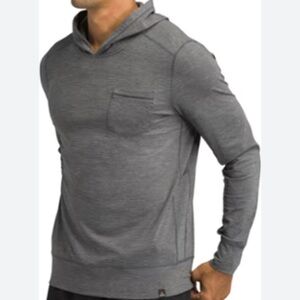 PRANA Pacer Gray Hoodie Long Sleeve Size Small